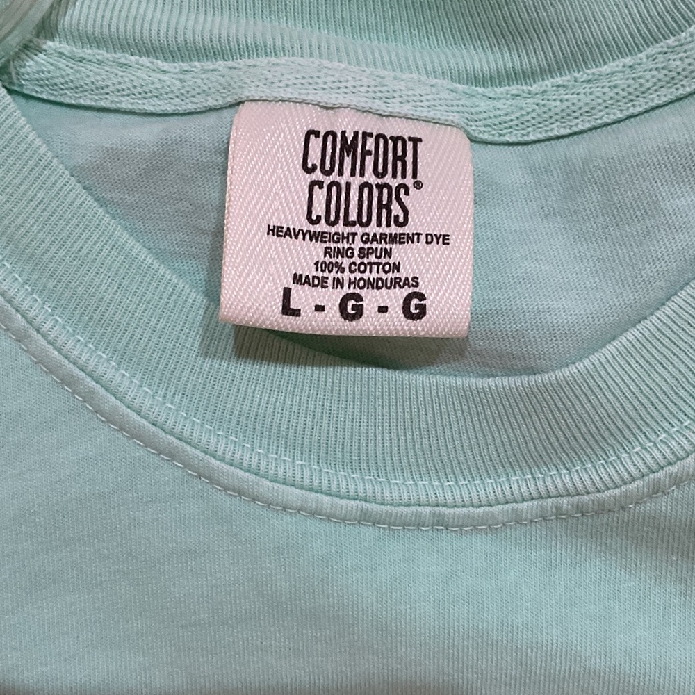 Comfort Colors Mint Floral Smiley Face Tee - Picture 3 of 3